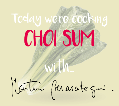 Choi sum with tomato vinaigrette